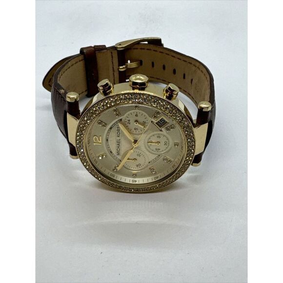 Michael Kors Parker MK2249 Women\'s Brown Leather Strap Analog Dial Watch JNA431 main image 6